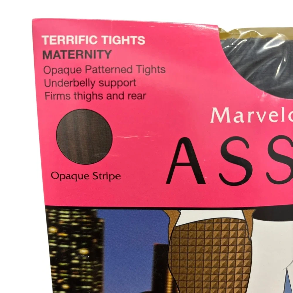 Assets by Sara Blakely Maternity Opaque‎ Stripe Tights Pregnancy Panel Sz 2